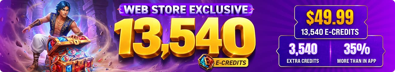 Web store exclusive — 13,540 E-Credits for $49.99, 35% more than in-app